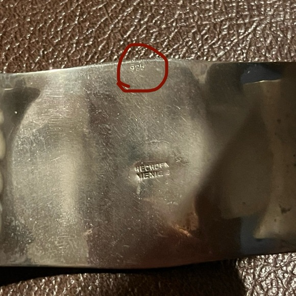 Massive Cuff Bracelet With 7 Turquoise Nuggets Vintage Sterling Silver - Picture 13 of 14